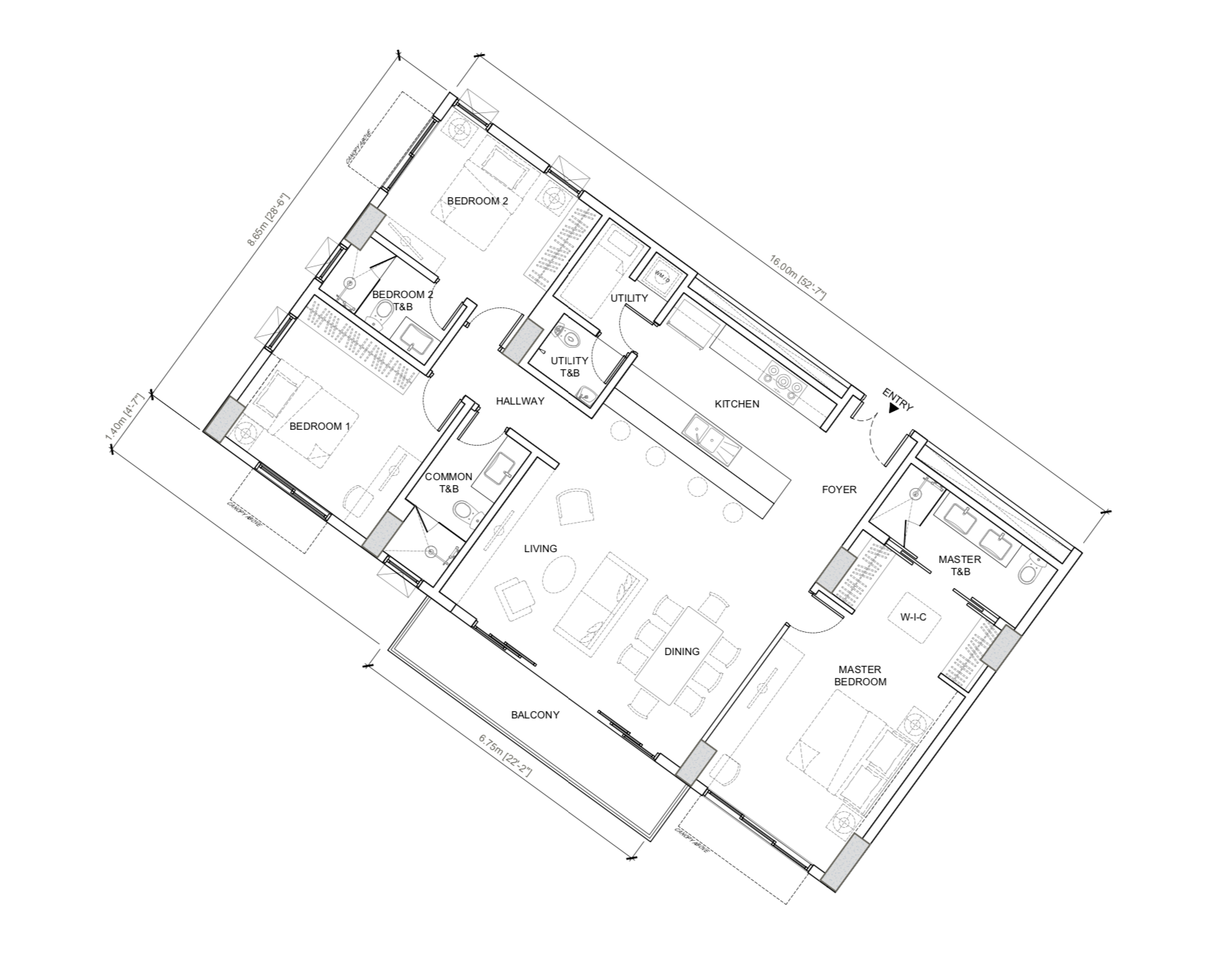 32 Sanson | 3br floor plan